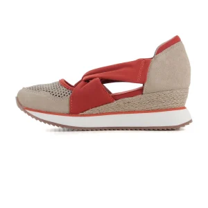 Asandaliado Beige/rojo